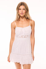 Maera Cotton Lace-Trimmed Mini Dress
