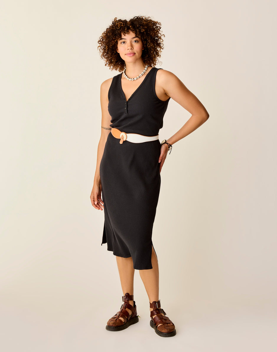 Elodie Rib Dress: Black