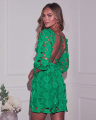 Paulette Floral Crochet Lace Mini Dress