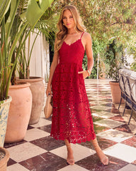 Picturesque Lace Midi Dress