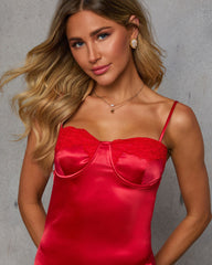 Pull Me In Satin Midi Dress