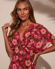 Theia Satin V-Neck Maxi Dress