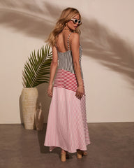 Wanderlust Contrast Stripe Panel Slip Dress