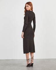 Aubree Long Sleeve Knit Midi Dress