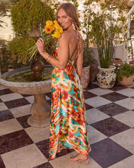 Till Sunrise Abstract Maxi Dress