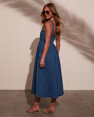 Meralda Corset Denim Midi Dress