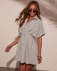 Annabelle Striped Mini Shirt Dress