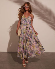 Piah Palm Print Maxi Dress