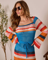 By The Sea Crochet Maxi Cover Up Dress