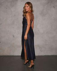 Magical Moment Cowl Neck Satin Midi Dress