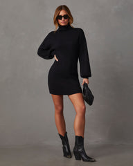 Anastasia Mock Neck Knit Sweater Dress