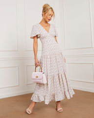 Ashlyn V-Neck Tiered Maxi Dress