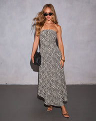 Selinah Animal Print Strapless Maxi Dress