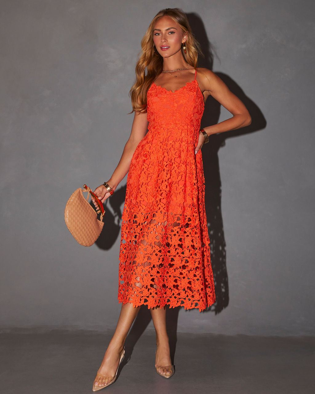 Picturesque Lace Midi Dress