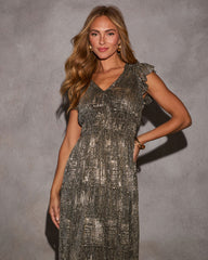 Winter Bells Metallic Midi Dress