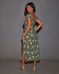 Solstice Frolic Floral Print Midi Dress