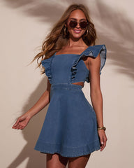 Tasha Cutout Denim Mini Dress