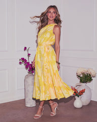 Toren Floral One Shoulder Maxi Dress