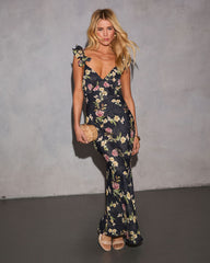 Peony Promise Floral V Neck Maxi Dress