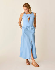 Lark Linen Dress: Sky Blue Chambray
